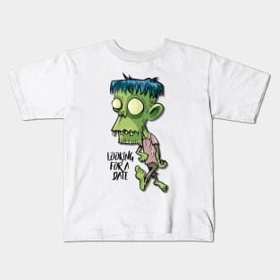 zombie looking for a date for halloween party Kids T-Shirt